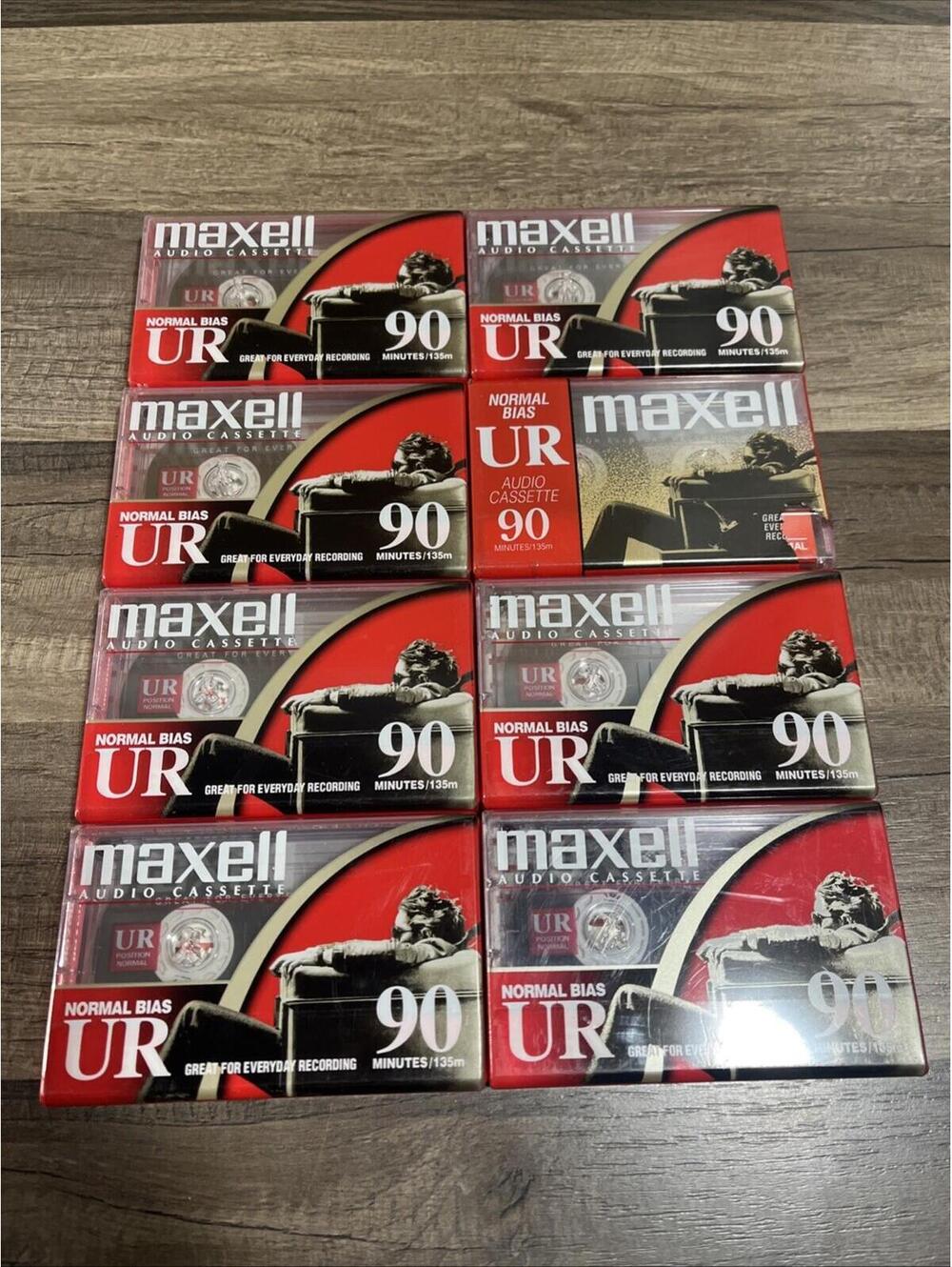 Maxell 90-Minute Blank Audio Cassette Tape High Bias, Sealed, Lot Of 8-